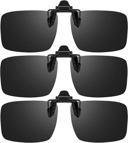 VIEWBETTER® Polarized Clip On Sunglasses Over Prescription Glasses for Men Women Snap On Flip Up UV400 Protection SG803 in Kuwait
