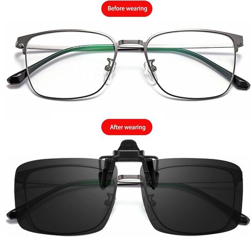 VIEWBETTER® Polarized Clip On Sunglasses Over Prescription Glasses for Men Women Snap On Flip Up UV400 Protection SG803 in Kuwait