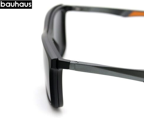 Bauhaus Magnetic Clip on Sunglasses for Men & Women Polarized UV Protection Retro Square Eyeglasses Fit Over Night Driving in Kuwait