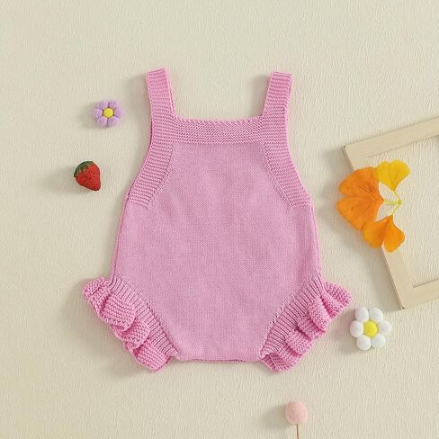 Baby Girl First Birthday Outfit Knitted Romper Bodysuit Bow One Embroidery Sweater Romper Infant Cake Smash Outfit in Saudi Arabia