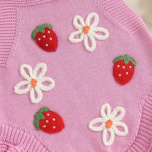 Baby Girl First Birthday Outfit Knitted Romper Bodysuit Bow One Embroidery Sweater Romper Infant Cake Smash Outfit in Saudi Arabia