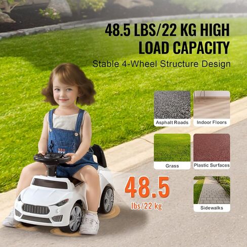 VEVOR Ride On Push Car for Toddlers, Ages 19+ Months, Ride Racer, Sit to Stand Toddler Ride On Toy, Kids Ride On Car with Music Steering, Horn & Under Seat Storage, Ride On Toy for Boys Girls, Red in Saudi Arabia