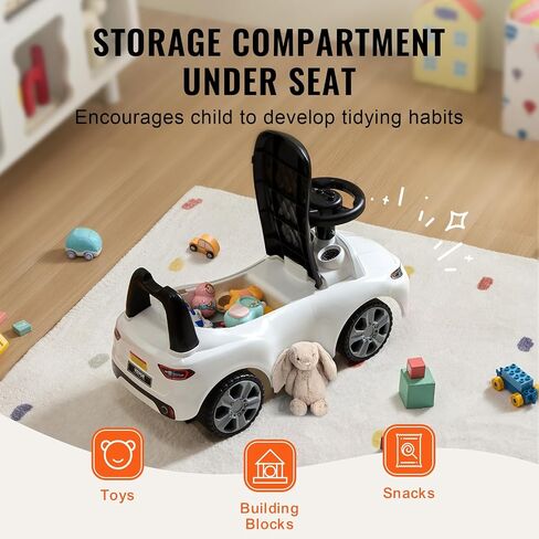 VEVOR Ride On Push Car for Toddlers, Ages 19+ Months, Ride Racer, Sit to Stand Toddler Ride On Toy, Kids Ride On Car with Music Steering, Horn & Under Seat Storage, Ride On Toy for Boys Girls, Red in Saudi Arabia