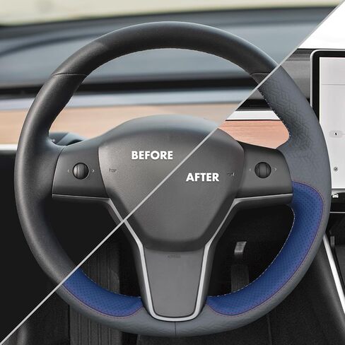 MEWANT Steering Wheel Cover for for Tesla Model 3 2017-2023 / Model Y 2020-2023 in Kuwait