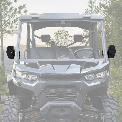 Adjustable Side Mirrors for Can Am Defender HD5 HD8 HD9 HD10 MAX 2016-2025 Accessories, Die-casting Aluminum Shell Convex Break Away Rearview Mirrors for Half Solid Doors and Soft Doors in Saudi Arabia