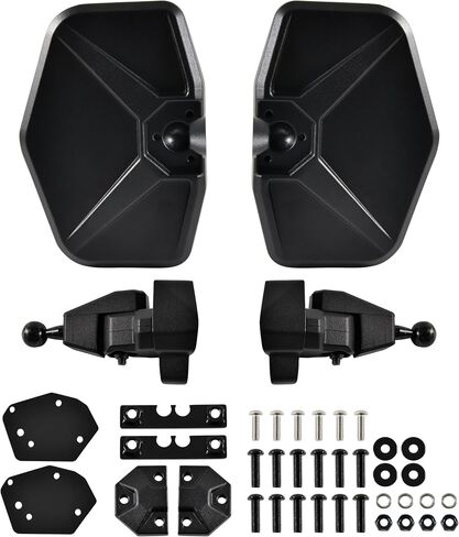 Adjustable Side Mirrors for Can Am Defender HD5 HD8 HD9 HD10 MAX 2016-2025 Accessories, Die-casting Aluminum Shell Convex Break Away Rearview Mirrors for Half Solid Doors and Soft Doors in Saudi Arabia