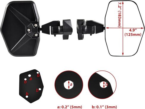 Adjustable Side Mirrors for Can Am Defender HD5 HD8 HD9 HD10 MAX 2016-2025 Accessories, Die-casting Aluminum Shell Convex Break Away Rearview Mirrors for Half Solid Doors and Soft Doors in Saudi Arabia