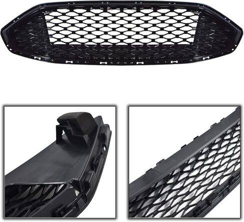 Munirater Front Hood Pumper Grill Honeycomb Gloss Black Grille Placension for Fusion 2017 2018 in Saudi Arabia