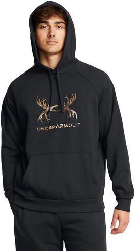 سترة بقلنسوة Fleece Rival Antler للرجال من Under Armour، مقاس كبير أخضر in Saudi Arabia