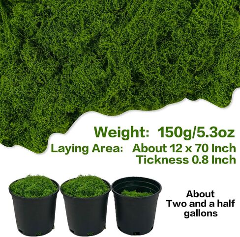 Fake Moss Decor Potted Plants, 5.3OZ Dark Green Artificial Moss for Crafts, DIY Crafts Model, Table Centerpieces, Plants Art Landscape, Fairy Garden Floral Wedding-150g in Saudi Arabia