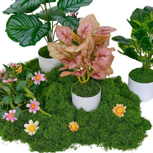 Fake Moss Decor Potted Plants, 5.3OZ Dark Green Artificial Moss for Crafts, DIY Crafts Model, Table Centerpieces, Plants Art Landscape, Fairy Garden Floral Wedding-150g in Saudi Arabia
