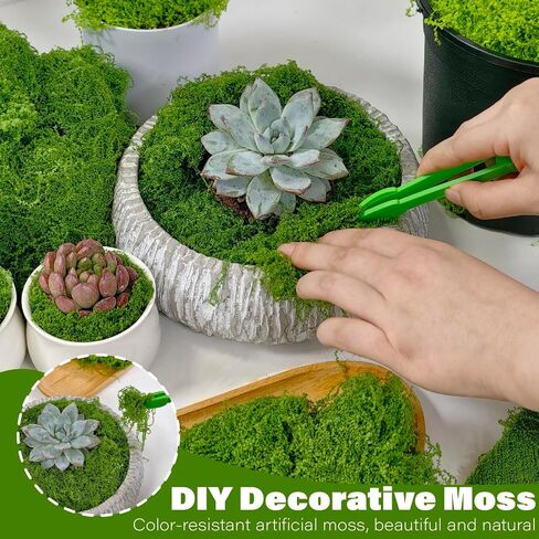 Fake Moss Decor Potted Plants, 5.3OZ Dark Green Artificial Moss for Crafts, DIY Crafts Model, Table Centerpieces, Plants Art Landscape, Fairy Garden Floral Wedding-150g in Saudi Arabia