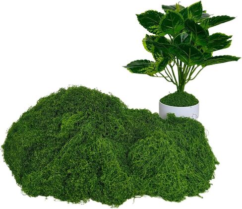 Fake Moss Decor Potted Plants, 5.3OZ Dark Green Artificial Moss for Crafts, DIY Crafts Model, Table Centerpieces, Plants Art Landscape, Fairy Garden Floral Wedding-150g in Saudi Arabia