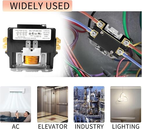 Wells HVAC Contactor 24VAC Coil، Carrier Motor Contactor AC Single Pole 30 Amp Contactor متوافق مع الضاغط الثقيل ومكيف الهواء وأنظمة التبريد (معتمد من UL) in Kuwait