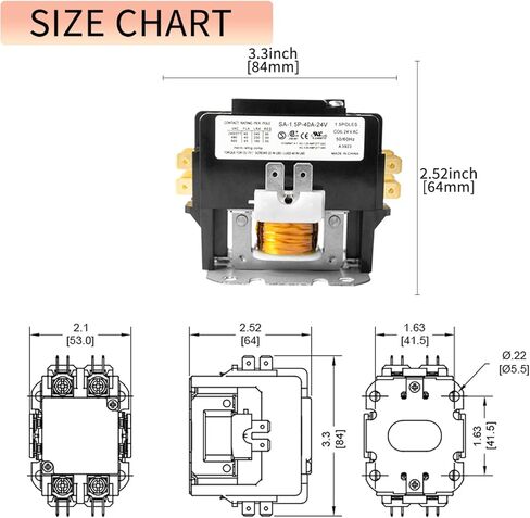 Wells HVAC Contactor 24VAC Coil، Carrier Motor Contactor AC Single Pole 30 Amp Contactor متوافق مع الضاغط الثقيل ومكيف الهواء وأنظمة التبريد (معتمد من UL) in Kuwait