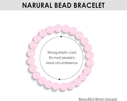 Natural Bead Bracelet for Women Men - Stretch Anxiety Bracelets, Healing Crystal Gifts Jewelry Birthday Christmas for Daughter Son Mom Dad Grandma Nana Sister Best Friend in Kuwait