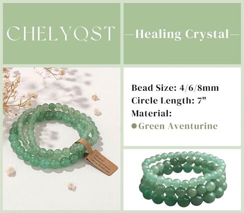3 PCS Healing Crystal Beaded Bracelets for Women,Natural Stone Beads Stretch Bracelet Jewelry Gifts in Saudi Arabia
