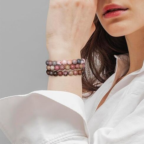 3 PCS Healing Crystal Beaded Bracelets for Women,Natural Stone Beads Stretch Bracelet Jewelry Gifts in Saudi Arabia