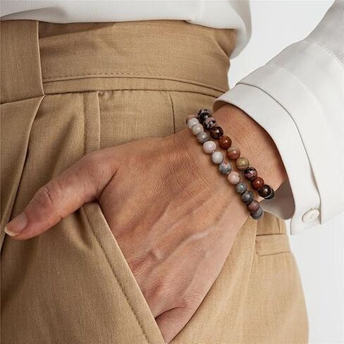 3 PCS Healing Crystal Beaded Bracelets for Women,Natural Stone Beads Stretch Bracelet Jewelry Gifts in Saudi Arabia