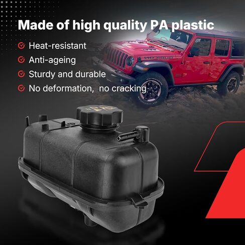68364312AC Engine Coolant Reservoir Recovery Bottle With Cap Fits for Jeep Wrangler 2.0L L4 2018, 2019, 2020,2021, 2022, 2023 OE # 68364312AB，68364312AA， (68364312AC) (1PCS) in Saudi Arabia