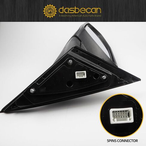 Dasbecan Left Driver Side Door Mirror Compatible with 2021-2024 Hyundai Elantra with Power Glass No-heated Blind Spot Detection(BSD) Manual Folding Black Replace# 87610AB060, HY1320278 5Pins in Saudi Arabia