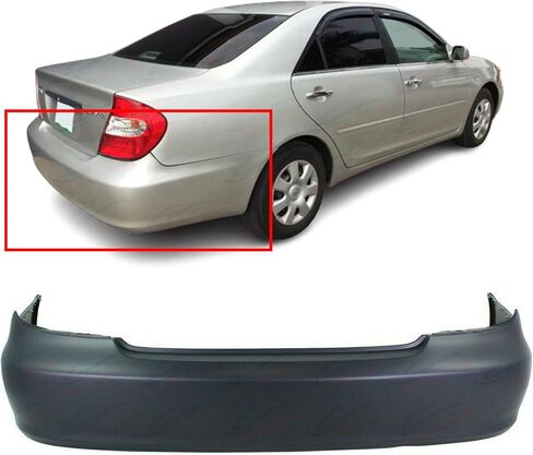FitParts Compatible with Rear Bumper Cover Fascia 2002-2006 Toyota Camry Base LE SE XLE Sedan 02-06. New Primed Without Sensor Holes. TO1100204 5215933912 2003 2004 2005 in Saudi Arabia