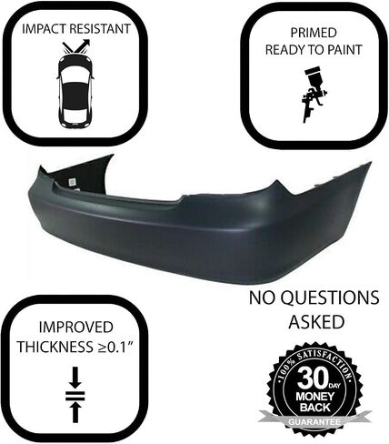 FitParts Compatible with Rear Bumper Cover Fascia 2002-2006 Toyota Camry Base LE SE XLE Sedan 02-06. New Primed Without Sensor Holes. TO1100204 5215933912 2003 2004 2005 in Saudi Arabia