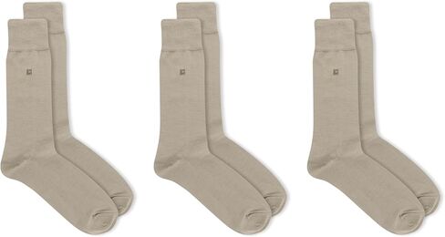Chaps Men's Solid Rayon Blend Dress Crew Socks 6 Pair Pack, Tan, Men's Shoe Size 6.5-12 in Kuwait