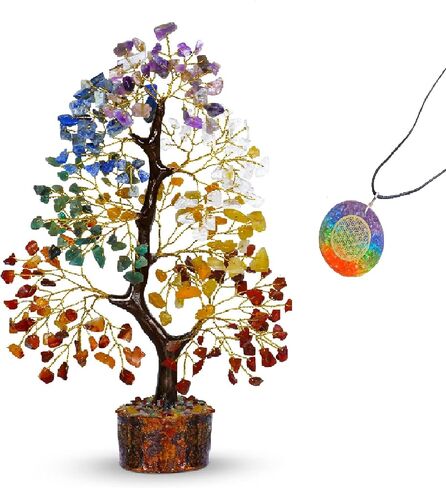 Chakra Tree, Healing Crystals, House Warming Gifts, Crystals And Healing Stones, Crystal Tree Of Life, Bonsai Tree, Meditation Accessories, Pendant Necklace Reiki Energy Balance Meditation Jewelry in Kuwait