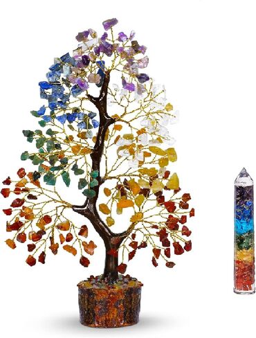 Chakra Tree, Healing Crystals, House Warming Gifts, Crystals And Healing Stones, Crystal Tree Of Life, Bonsai Tree, Meditation Accessories, Pendant Necklace Reiki Energy Balance Meditation Jewelry in Kuwait