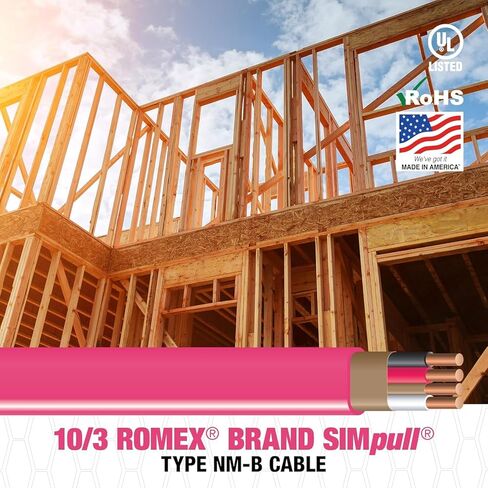 Southwire Romex SIMpull Electrical Wire 10 Gauge 3 Conductor, 100Ft, NMB/G Wire, Pink 63948526 in Saudi Arabia