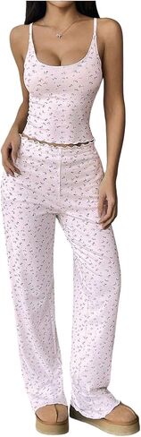 Soly Hux Lounge Lounge Set Floral Print Print Camisole Crops and Pants اثنين in Saudi Arabia