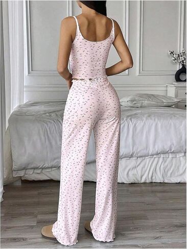 Soly Hux Lounge Lounge Set Floral Print Print Camisole Crops and Pants اثنين in Saudi Arabia