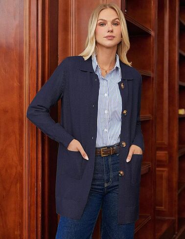 GRACE KARIN Women's Fall Long Cardigan Sweaters with Pockets, Button Knit Blazer Trendy, Open Front Dressy Casual Jacket in Saudi Arabia
