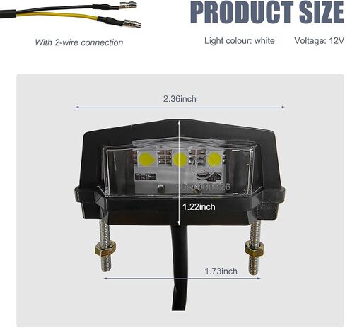 Motorcycle LED License Plate Light 6K, 12V Universal Bright LED License Plate Lamp Rear Brake Taillight, Waterproof 6K Tail Light License Plate Mount Brake Lamp for Motorbike in Kuwait