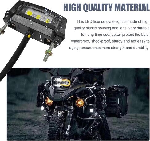 Motorcycle LED License Plate Light 6K, 12V Universal Bright LED License Plate Lamp Rear Brake Taillight, Waterproof 6K Tail Light License Plate Mount Brake Lamp for Motorbike in Kuwait