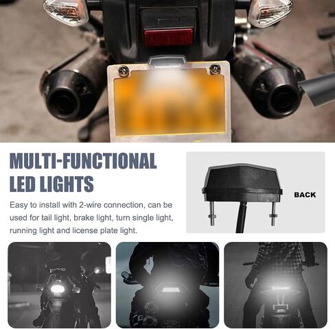 Motorcycle LED License Plate Light 6K, 12V Universal Bright LED License Plate Lamp Rear Brake Taillight, Waterproof 6K Tail Light License Plate Mount Brake Lamp for Motorbike in Kuwait