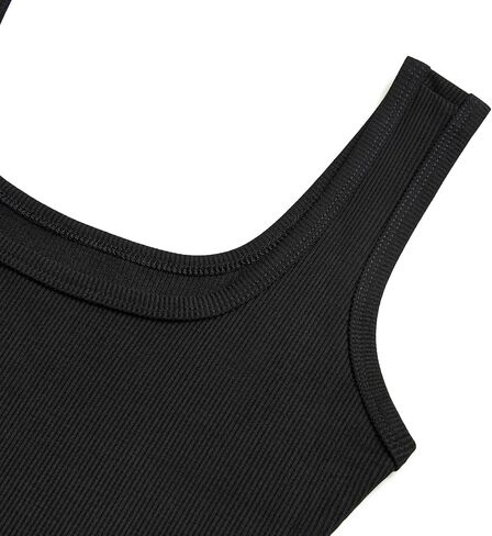 Women's Square Neck Sleeveless Tank Top Knit Ribbed Fitted Casual Basic Crop Top Shirts in Kuwait