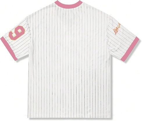 Verdusa Women's Jersey Shirts for Women Y2k Oversized Plus T Shirt Striped Number Graphic Tees Streetwear Tops in Saudi Arabia
