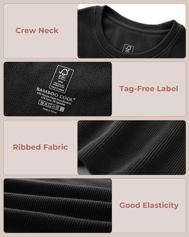BAMBOO COOL Women's Seamless Tight T-Shirts Slim Fit Basic Ribbed Tees Short Sleeve Crew Neck Top in Saudi Arabia