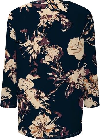 UOFOCO 3/4 Length Sleeve Womens Tops Tees Blouses Plus Size Shirts for Curvy Women 2025 Summer Fall Fasion Casual T-Shirts in Saudi Arabia