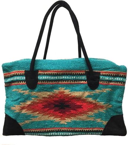 AJ Tack Weekender Travel Bag Luggage Fully Lined Suede Handles Southwest Design C in Saudi Arabia