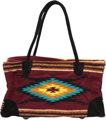 AJ Tack Weekender Travel Bag Luggage Fully Lined Suede Handles Southwest Design C in Saudi Arabia