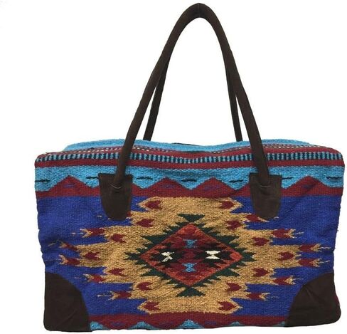 AJ Tack Weekender Travel Bag Luggage Fully Lined Suede Handles Southwest Design C in Saudi Arabia