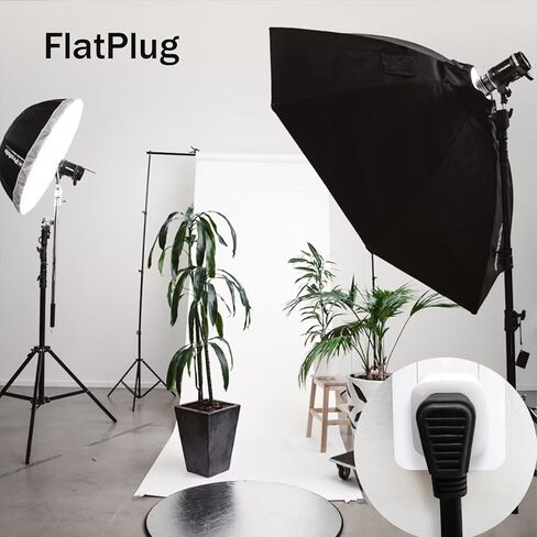 سلك تمديد مسطح، مدرج في قائمة UL، سلك تمديد داخلي 16 قياس 12 قدم سلك تمديد مسطح أبيض، 16/3 SPT-3 13A 3 سلك تمديد طاقة مؤرض للمنزل والمكتب in Kuwait