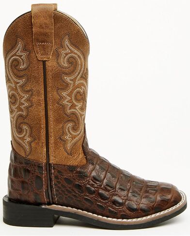 Cody James Boys 'Dale Crocodile Print Western Boot Broad Square Toe - BCBSP25P4 in Saudi Arabia