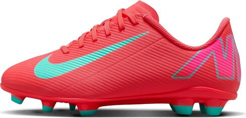 Nike Jr. Mercurial Vapor 16 Club Little/Big Kids' MG Low-Top Soccer Cleats (FQ8286-800, Ember Glow/Aurora Green) in Saudi Arabia