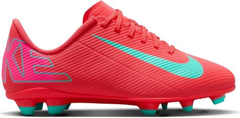 Nike Jr. Mercurial Vapor 16 Club Little/Big Kids' MG Low-Top Soccer Cleats (FQ8286-800, Ember Glow/Aurora Green) in Saudi Arabia