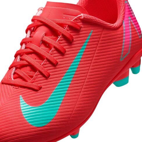 Nike Jr. Mercurial Vapor 16 Club Little/Big Kids' MG Low-Top Soccer Cleats (FQ8286-800, Ember Glow/Aurora Green) in Saudi Arabia