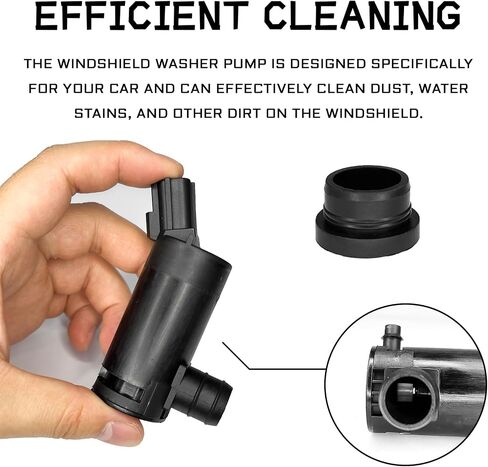 Windshield Washer Pump Replacement for Ford Lincoln Mazda Mercury OEM# 89017059 173686, Car Windshield Washer Fluid Motor Pump with Rubber Grommet Windshield Wiper Pump Replacement(Black) in Saudi Arabia
